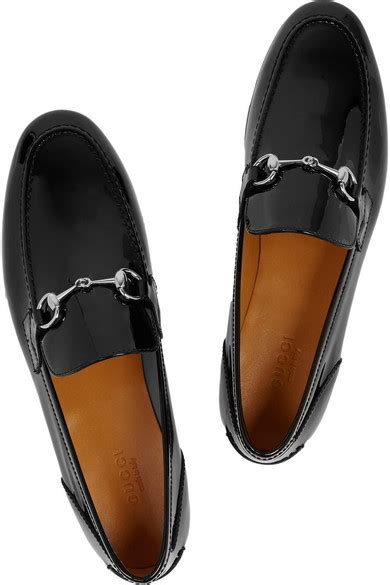 gucci new power horsebit detailed patent leather loafers|Men's loafer with Horsebit in black shiny leather .